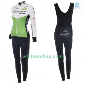 Fietskleding Dames (Fietsshirt Lange Mouw + Lange Koersbroek) 2018 Dimension Data N001 Winter Thermal Fleece